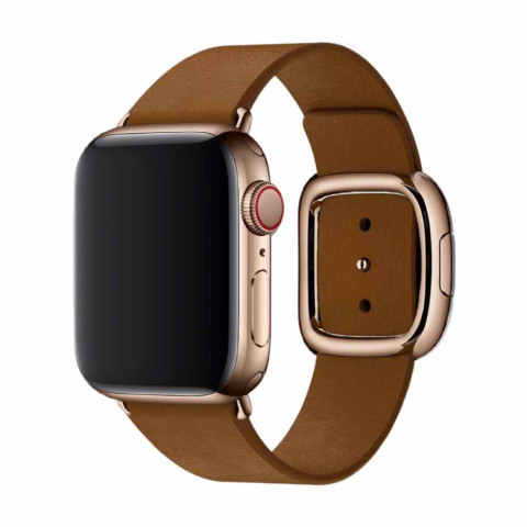 Кожаный ремешок Modern Buckle Leather на Apple Watch 38/40/41mm Gold/Brown Кожаный ремешок Modern Buckle Leather на Apple Watch 38/40/41mm Gold/Brown